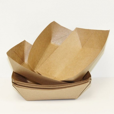 Download Custom printed disposable brown kraft paper boat tray for ...