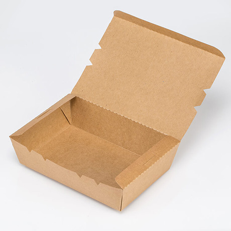 Customized Disposable Printable Kraft Paper Food Box Food Packing Lunch 